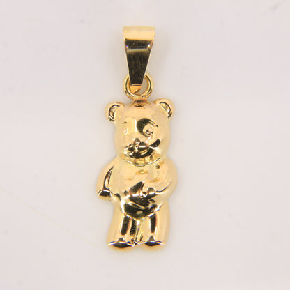 Vintage 18k Yellow Gold Teddy Bear Pendant Italian Charm Animal Gift
