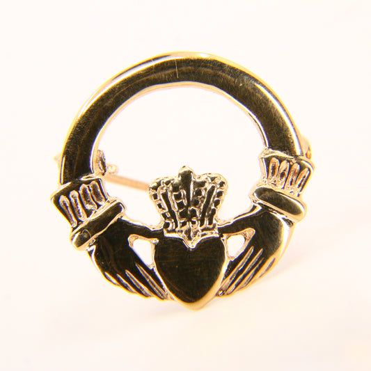 Vintage 9ct Gold Claddagh Brooch – Irish Hallmarked Yellow Gold Gift