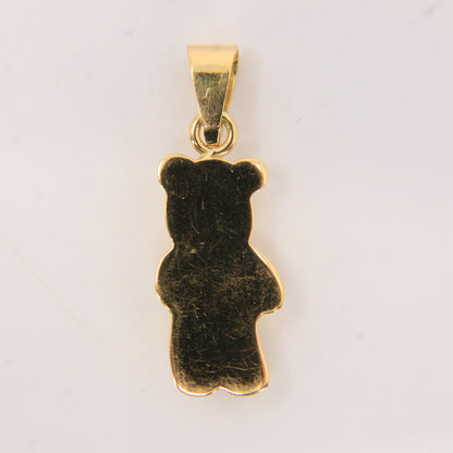Vintage 18k Yellow Gold Teddy Bear Pendant Italian Charm Animal Gift
