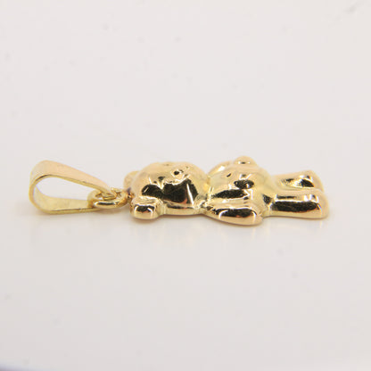 Vintage 18k Yellow Gold Teddy Bear Pendant Italian Charm Animal Gift