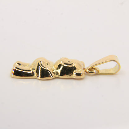 Vintage 18k Yellow Gold Teddy Bear Pendant Italian Charm Animal Gift