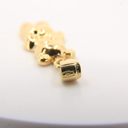 Vintage 18k Yellow Gold Teddy Bear Pendant Italian Charm Animal Gift
