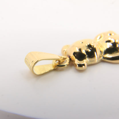 Vintage 18k Yellow Gold Teddy Bear Pendant Italian Charm Animal Gift