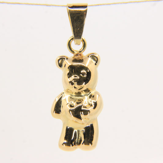 Vintage 18k Yellow Gold Teddy Bear Pendant Italian Charm Animal Gift