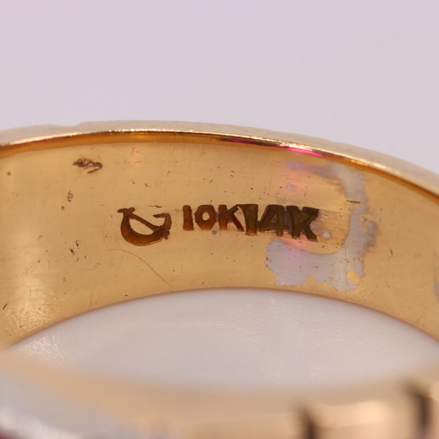 Vintage 10K/14K Gold Masonic Ring Diamond Ruby Freemason Signet Ring UK SIZE V
