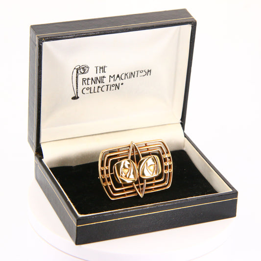 Vintage 9ct Gold Hallmarked Ola Gorie Rose Brooch Rennie Mackintosh Gift Boxed