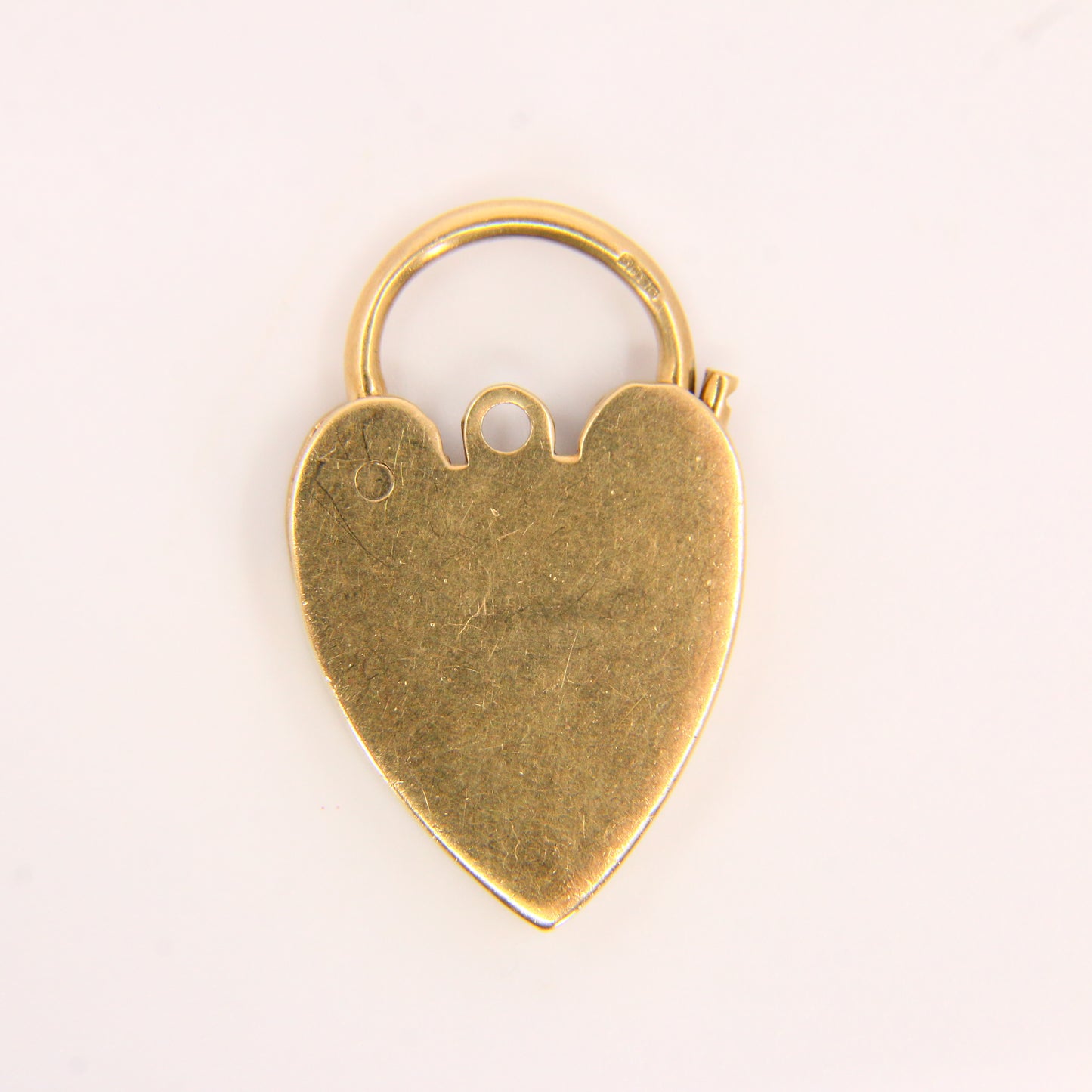 Vintage 9ct Engraved Heart Lock Charm Padlock Closer Hallmarked Gold Pendant