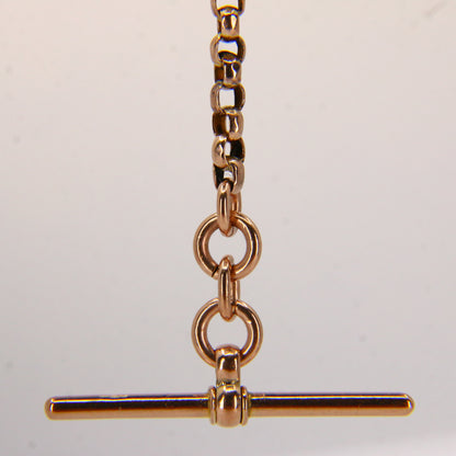Antique 9ct Gold Albertina Chain 9" with T Bar & Tassel Victorian Bracelet