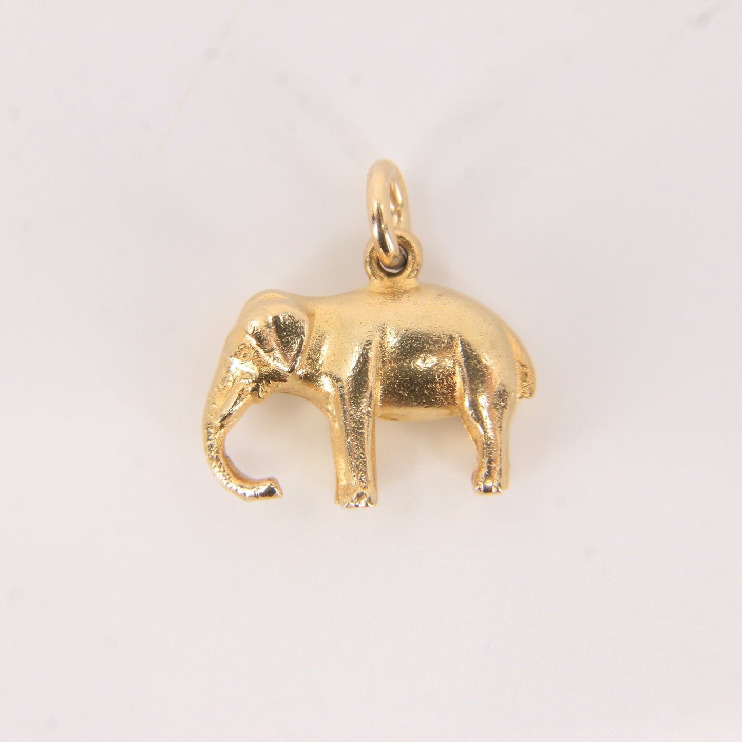 Vintage 9ct Hallmarked Gold Elephant Pendant Trunk Down Safari Charm Gift