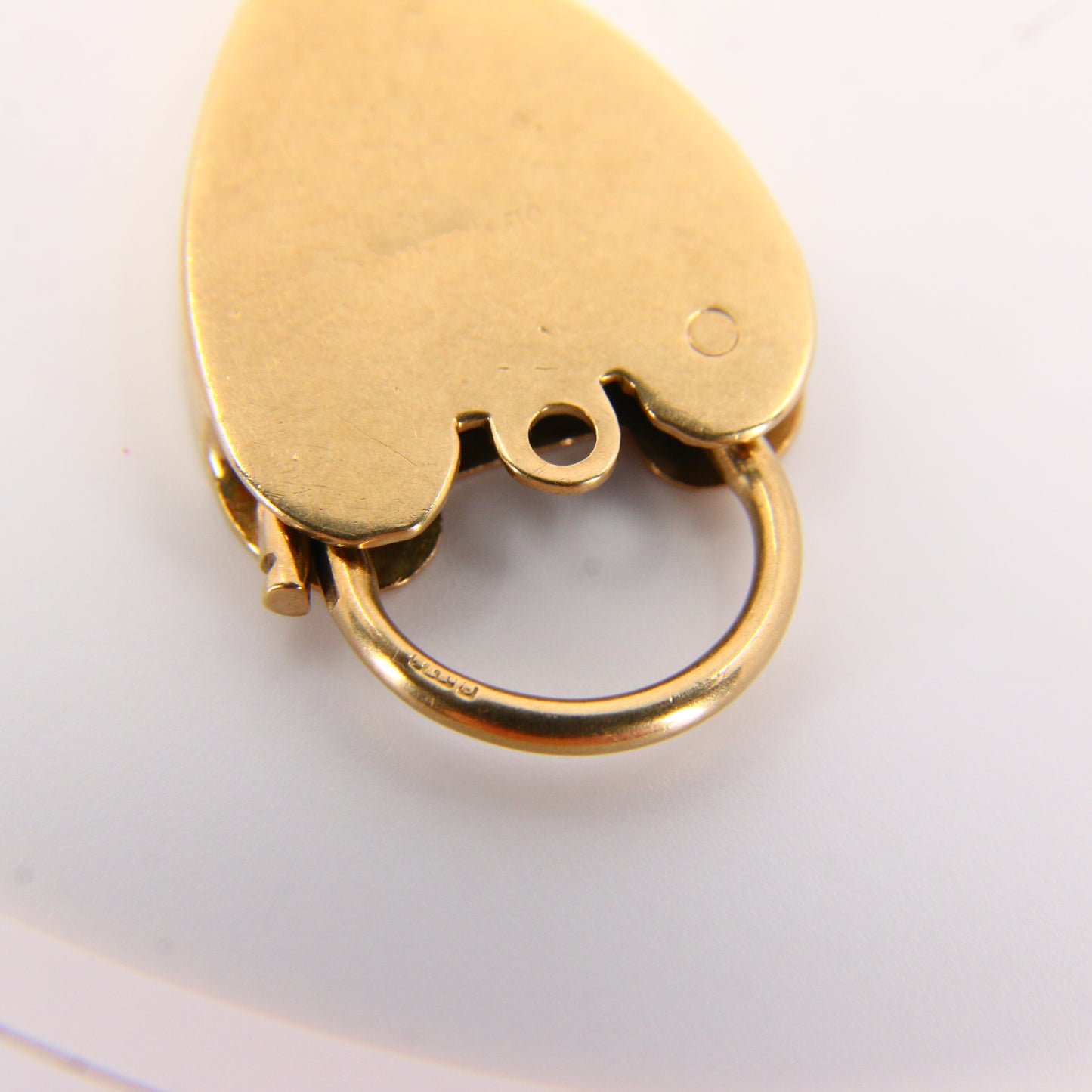 Vintage 9ct Engraved Heart Lock Charm Padlock Closer Hallmarked Gold Pendant