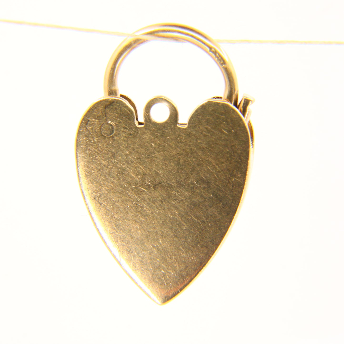 Vintage 9ct Engraved Heart Lock Charm Padlock Closer Hallmarked Gold Pendant