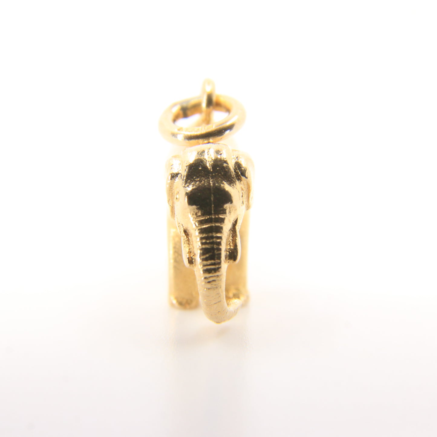 Vintage 9ct Hallmarked Gold Elephant Pendant Trunk Down Safari Charm Gift