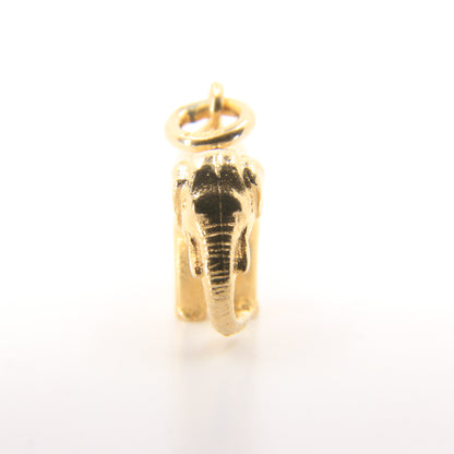 Vintage 9ct Hallmarked Gold Elephant Pendant Trunk Down Safari Charm Gift