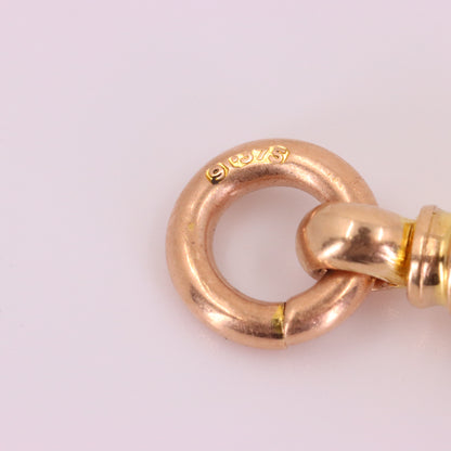 Antique 9ct Hallmarked Rose Gold Dog Clip Clasp Jewellery Finding Pendant Clip