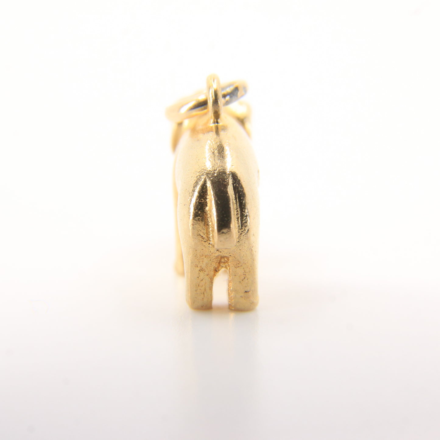 Vintage 9ct Hallmarked Gold Elephant Pendant Trunk Down Safari Charm Gift