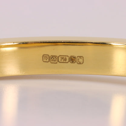 Vintage 18ct Hallmarked Yellow Gold Theo Fennell Shaft Hinged Bangle Bracelet Boxed
