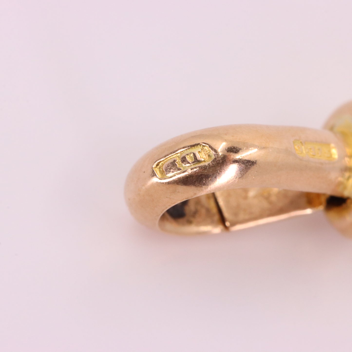 Antique 9ct Hallmarked Rose Gold Dog Clip Clasp Jewellery Finding Pendant Clip