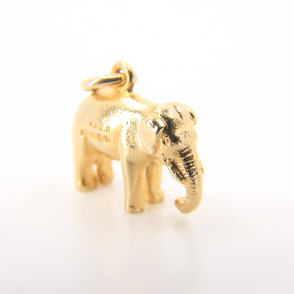 Vintage 9ct Hallmarked Gold Elephant Pendant Trunk Down Safari Charm Gift