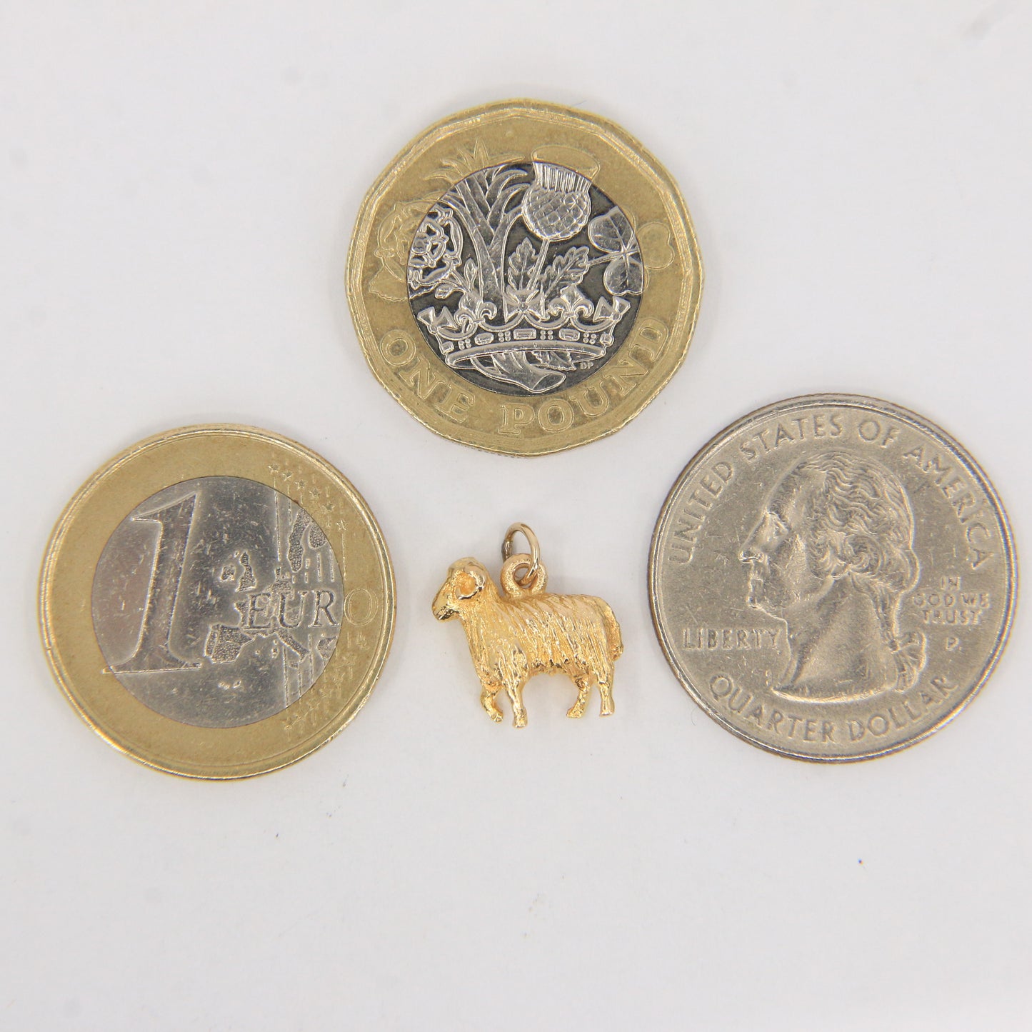 Vintage 9ct Hallmarked Yellow Gold Ram Charm Aries Zodiac Sheep Farm Animal Pendant Gift