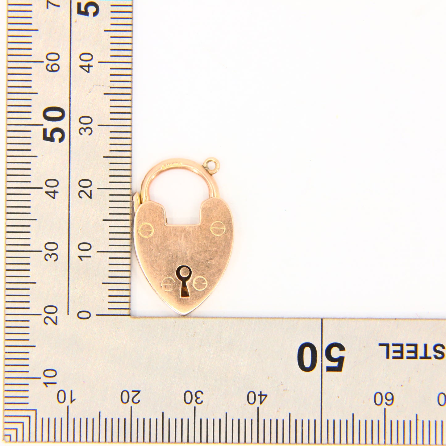 Vintage 9ct Heart Lock Gold Charm Padlock Closer Pendant Hallmarked