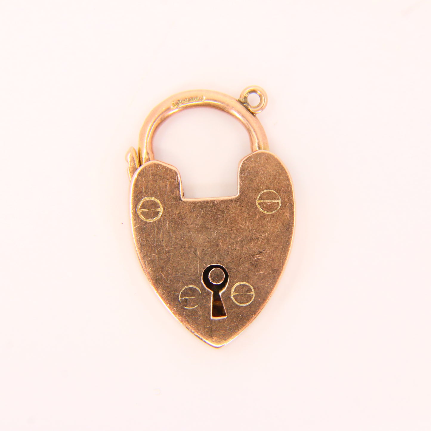 Vintage 9ct Heart Lock Gold Charm Padlock Closer Pendant Hallmarked