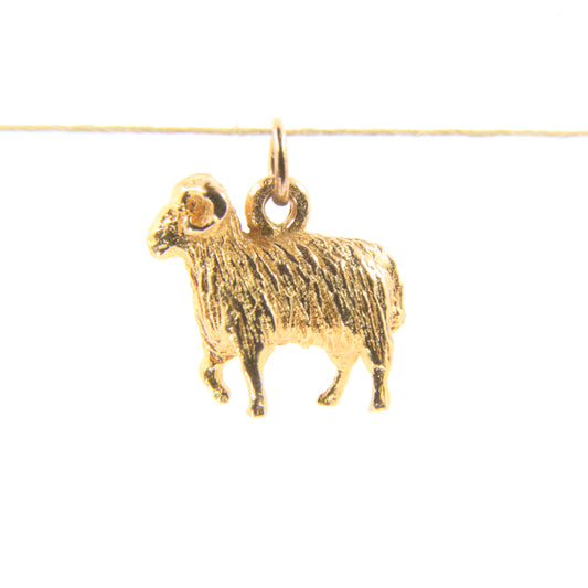 Vintage 9ct Hallmarked Yellow Gold Ram Charm Aries Zodiac Sheep Farm Animal Pendant Gift