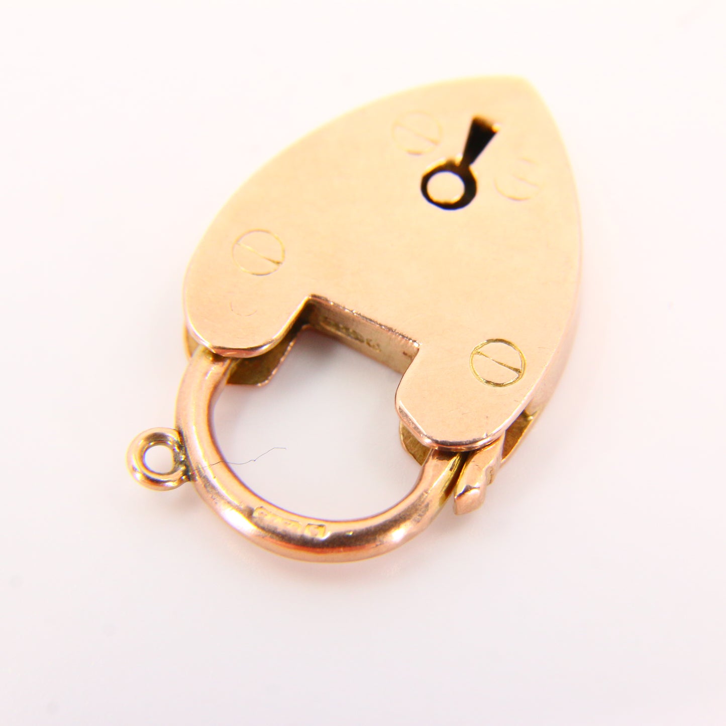 Vintage 9ct Heart Lock Gold Charm Padlock Closer Pendant Hallmarked