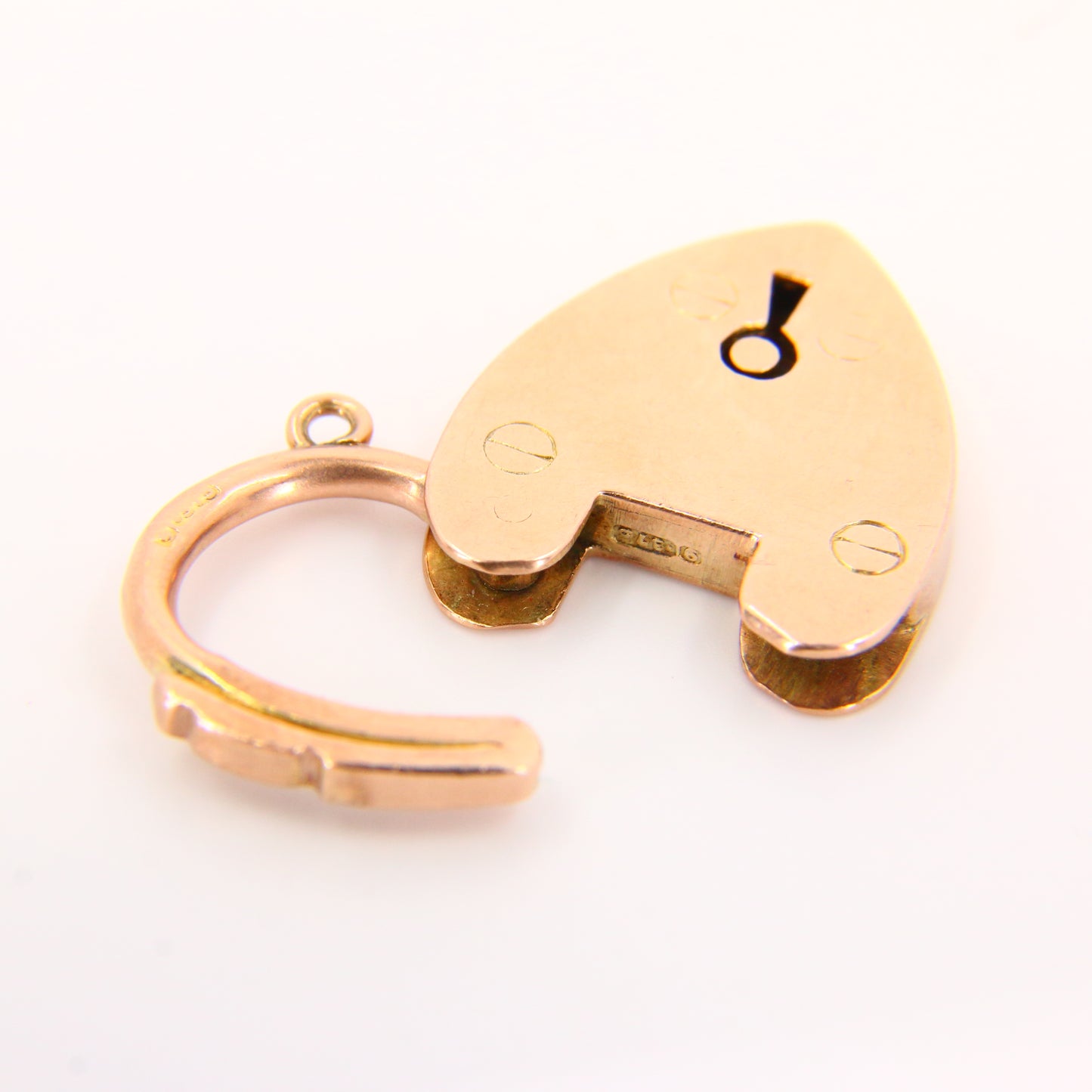 Vintage 9ct Heart Lock Gold Charm Padlock Closer Pendant Hallmarked