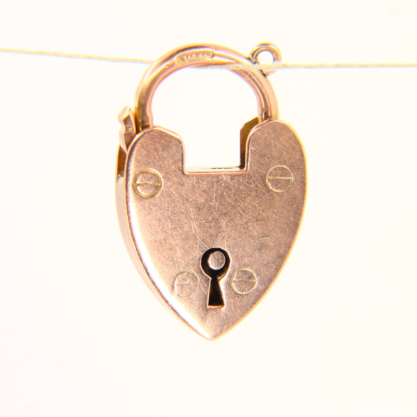 Vintage 9ct Heart Lock Gold Charm Padlock Closer Pendant Hallmarked