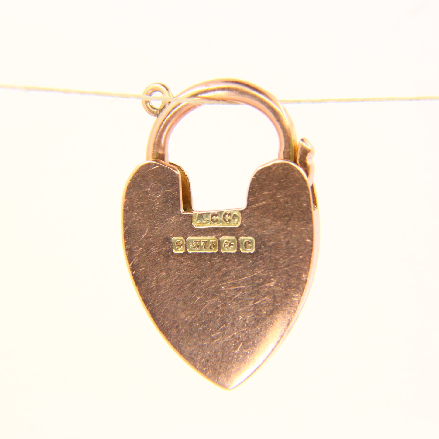 Vintage 9ct Heart Lock Gold Charm Padlock Closer Pendant Hallmarked