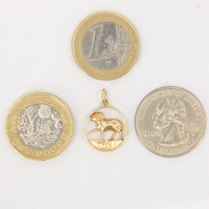Vintage 9ct Hallmarked Gold Aries Ram Pendant Zodiac Charm Farm Animal Gift