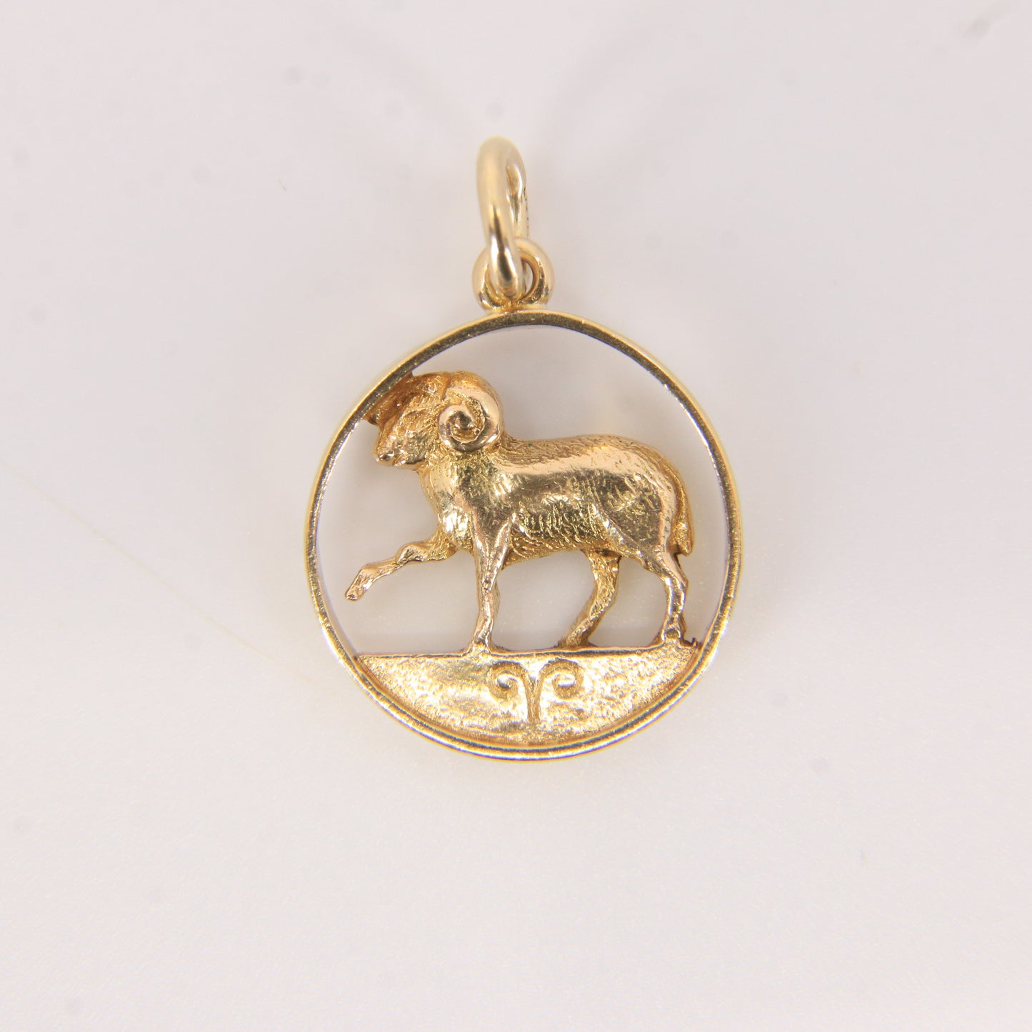 Vintage 9ct Hallmarked Gold Aries Ram Pendant Zodiac Charm Farm Animal Gift