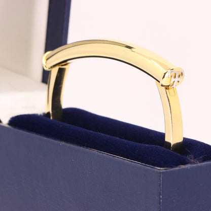 Vintage 18ct Hallmarked Yellow Gold Theo Fennell Shaft Hinged Bangle Bracelet Boxed