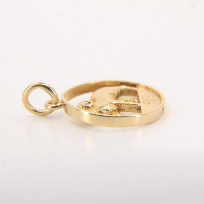 Vintage 9ct Hallmarked Gold Aries Ram Pendant Zodiac Charm Farm Animal Gift