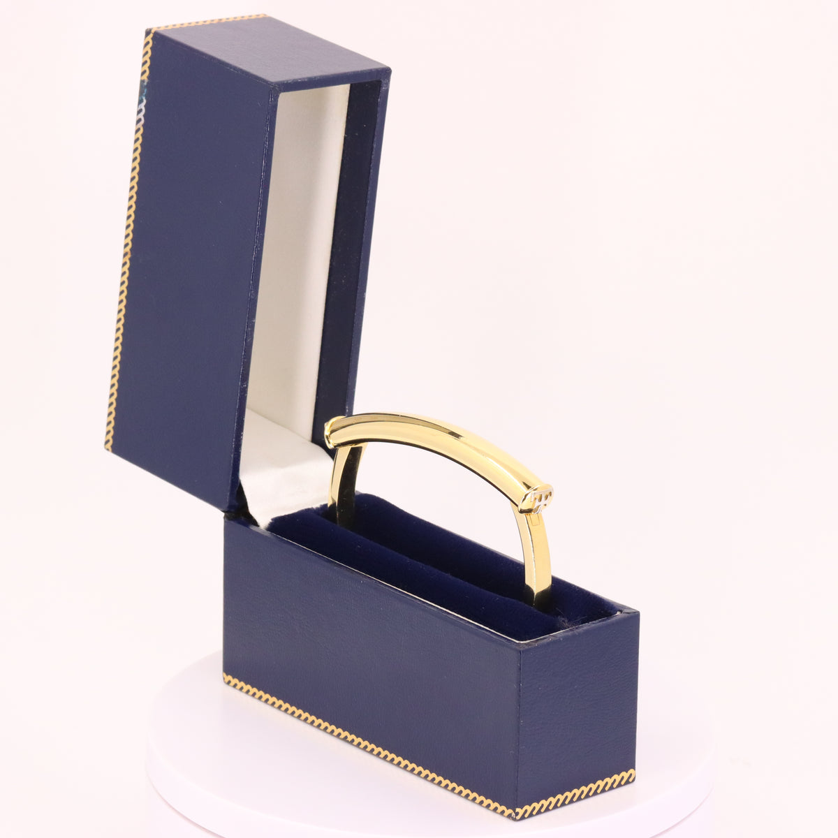 Vintage 18ct Hallmarked Yellow Gold Theo Fennell Shaft Hinged Bangle Bracelet Boxed