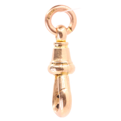 Antique 9ct Hallmarked Rose Gold Dog Clip Clasp Jewellery Finding Pendant Clip