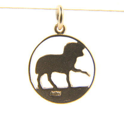 Vintage 9ct Hallmarked Gold Aries Ram Pendant Zodiac Charm Farm Animal Gift