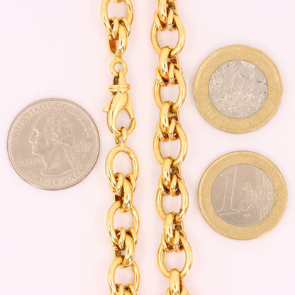 Vintage 18ct Hallmarked Yellow Gold 16 Inch Fancy Link Chain Necklace Boxed Gift