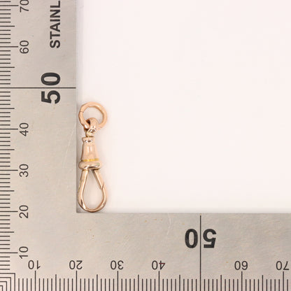Antique 9ct Rose Gold Swivel Dog Clip Clasp Jewellery Finding Pendant Charm
