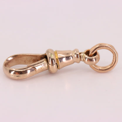 Antique 9ct Rose Gold Swivel Dog Clip Clasp Jewellery Finding Pendant Charm