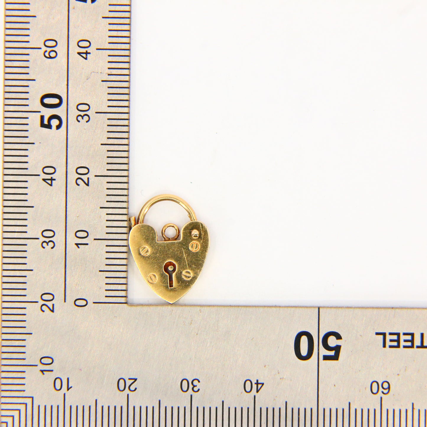 Vintage Miniature 9ct Heart Lock Gold Charm Padlock Closer Pendant Hallmarked