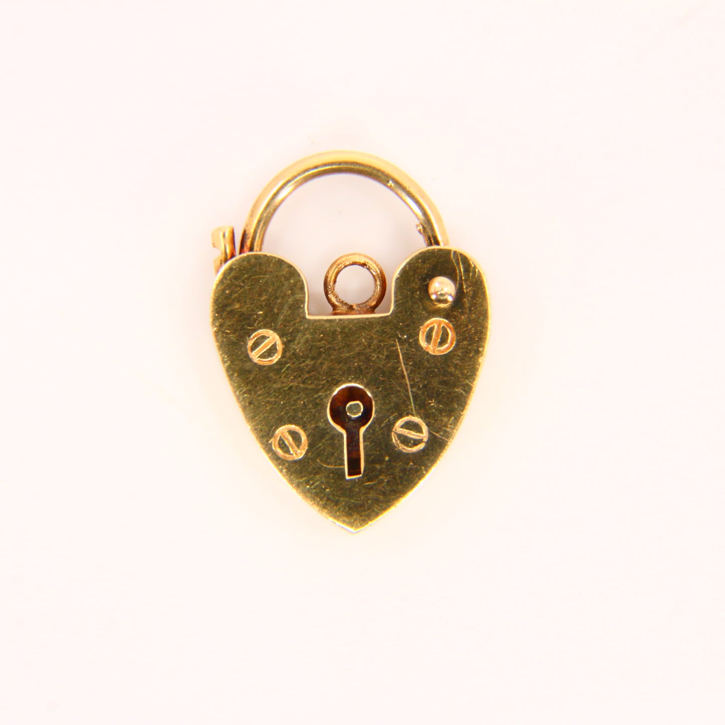 Vintage Miniature 9ct Heart Lock Gold Charm Padlock Closer Pendant Hallmarked