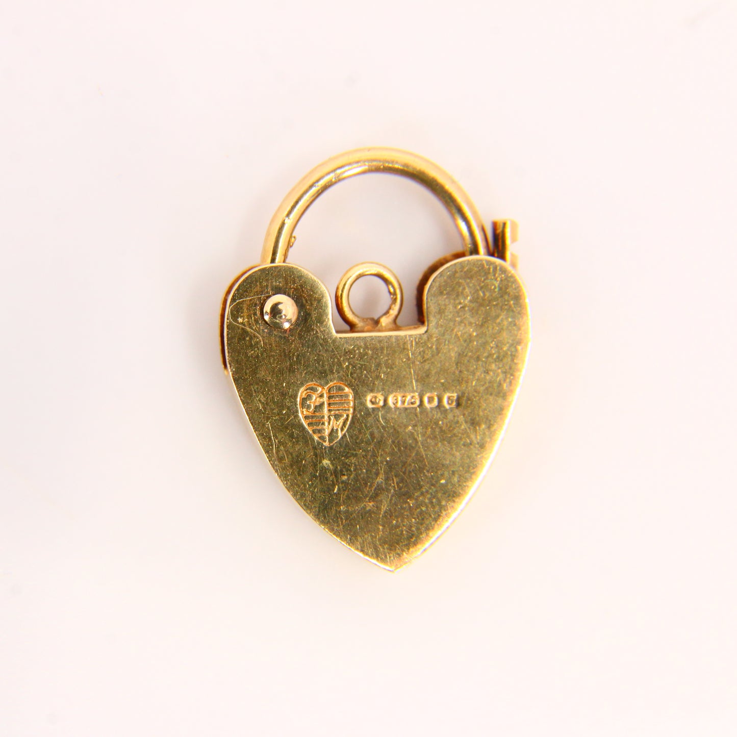 Vintage Miniature 9ct Heart Lock Gold Charm Padlock Closer Pendant Hallmarked