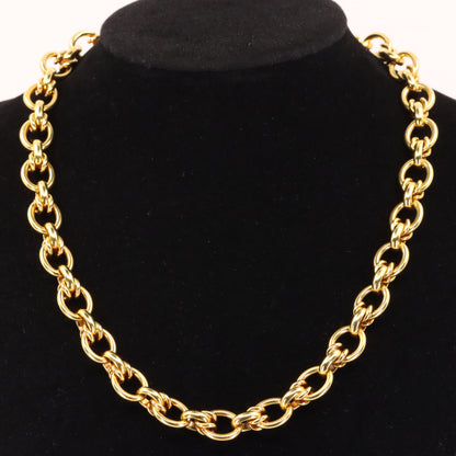 Vintage 18ct Hallmarked Yellow Gold 16 Inch Fancy Link Chain Necklace Boxed Gift