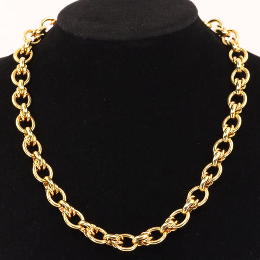 Vintage 18ct Hallmarked Yellow Gold 16 Inch Fancy Link Chain Necklace Boxed Gift