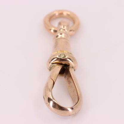 Antique 9ct Rose Gold Swivel Dog Clip Clasp Jewellery Finding Pendant Charm