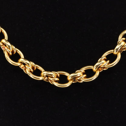 Vintage 18ct Hallmarked Yellow Gold 16 Inch Fancy Link Chain Necklace Boxed Gift