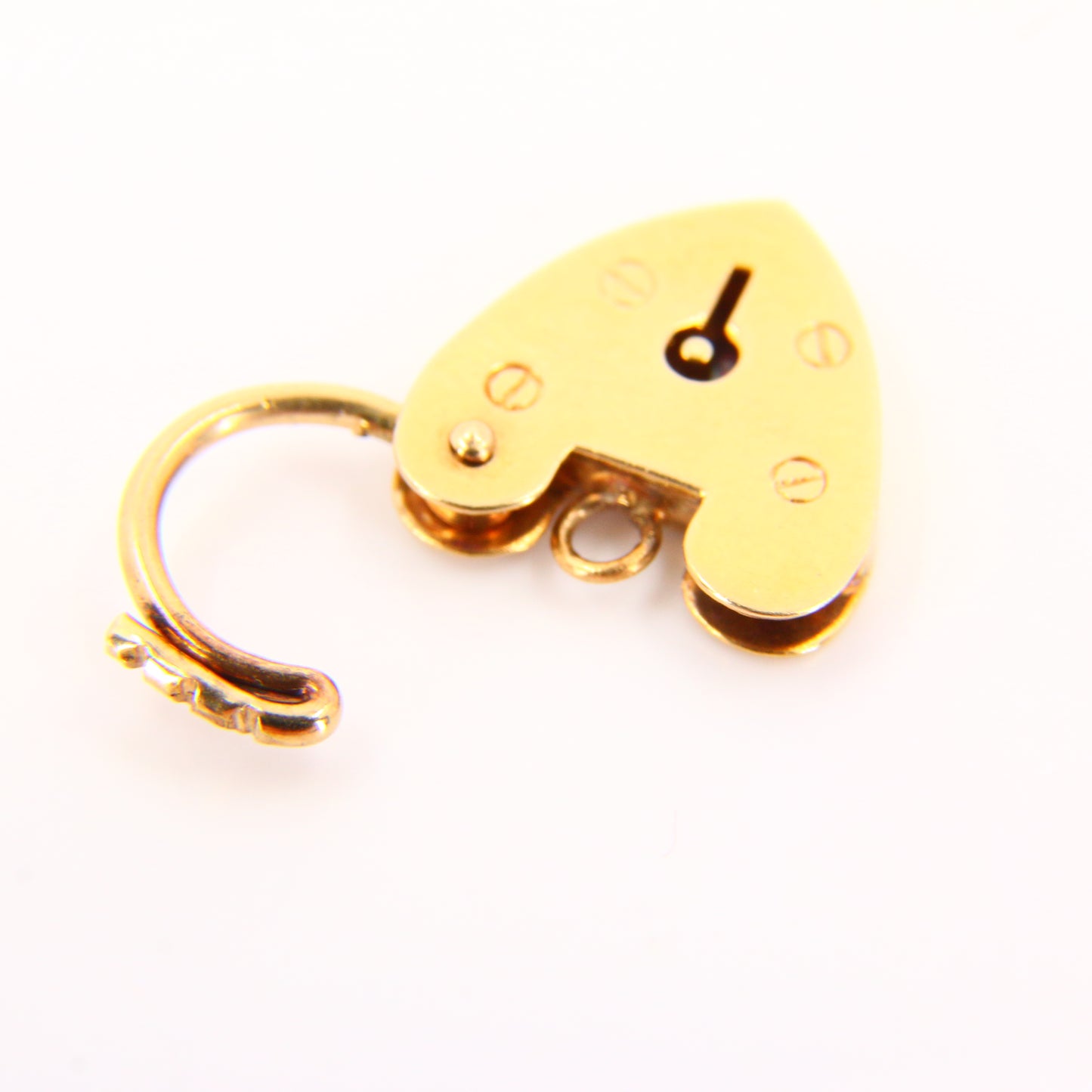 Vintage Miniature 9ct Heart Lock Gold Charm Padlock Closer Pendant Hallmarked