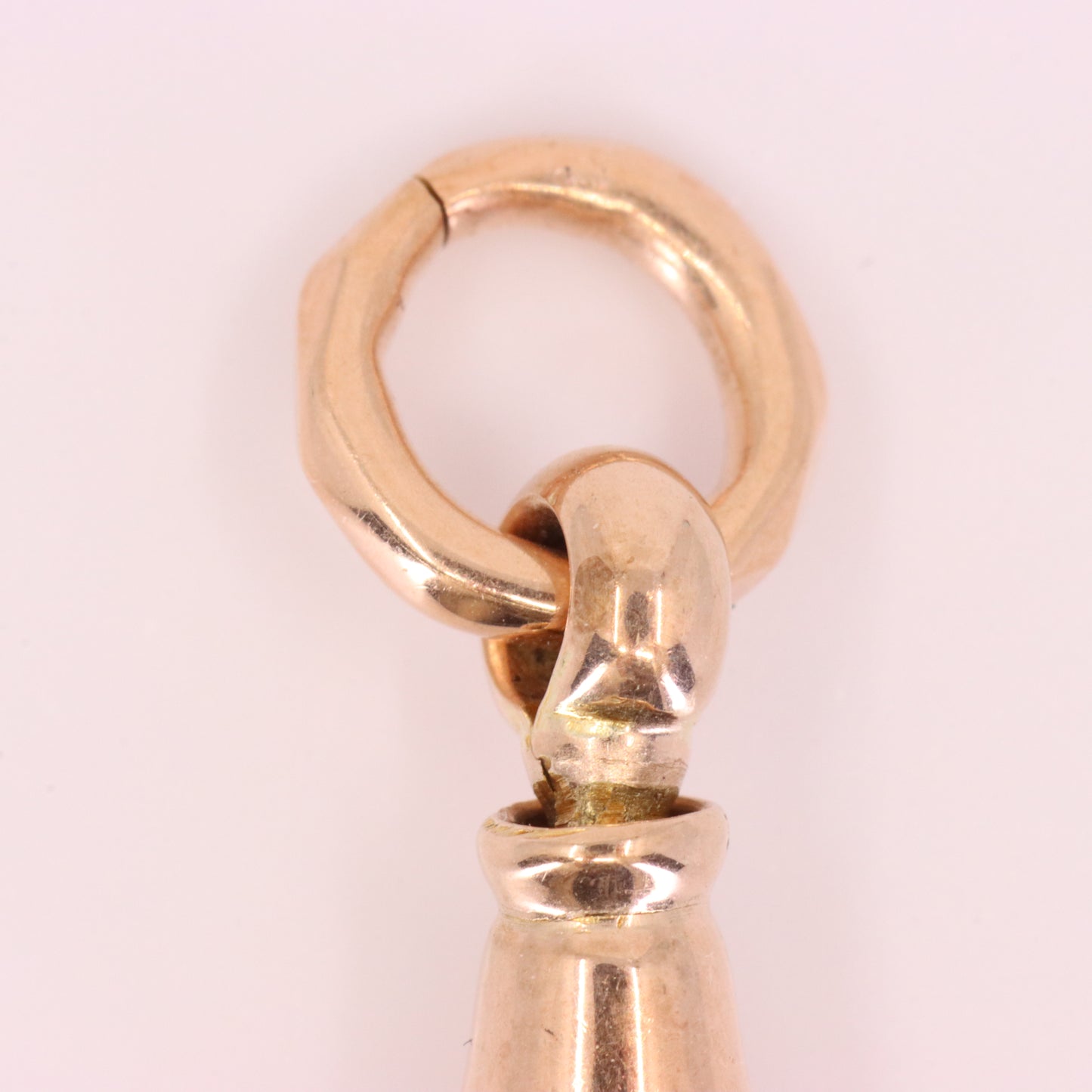 Antique 9ct Rose Gold Swivel Dog Clip Clasp Jewellery Finding Pendant Charm
