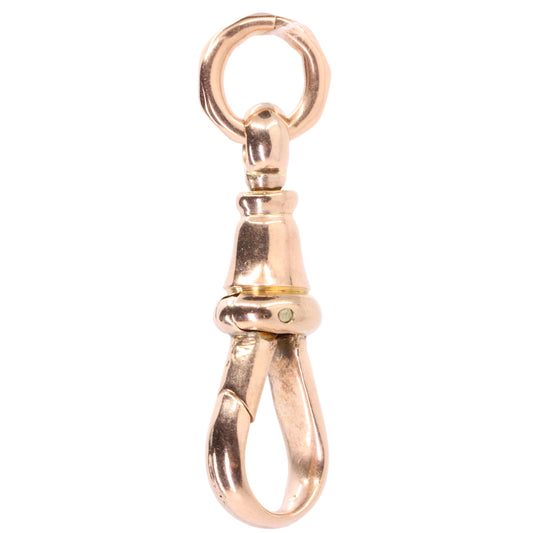 Antique 9ct Rose Gold Swivel Dog Clip Clasp Jewellery Finding Pendant Charm